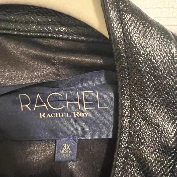 Fun pleather jacket with plaid flower details BRAND NEW never worn before - Picture 4 of 5